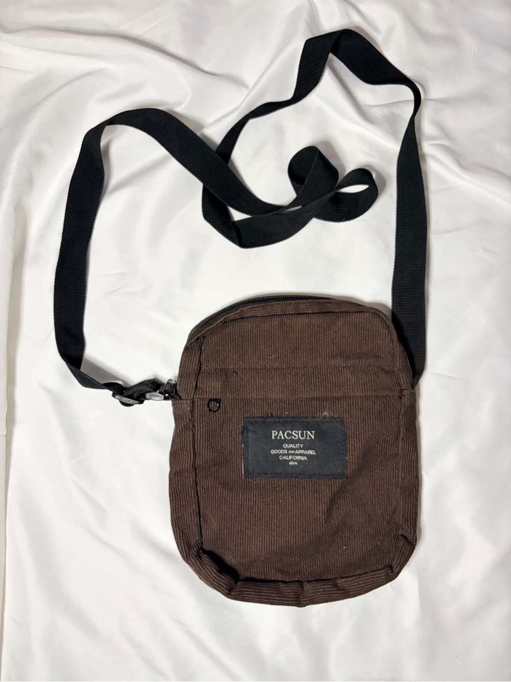 PacSun Brown Corduroy Crossbody with Black Strap